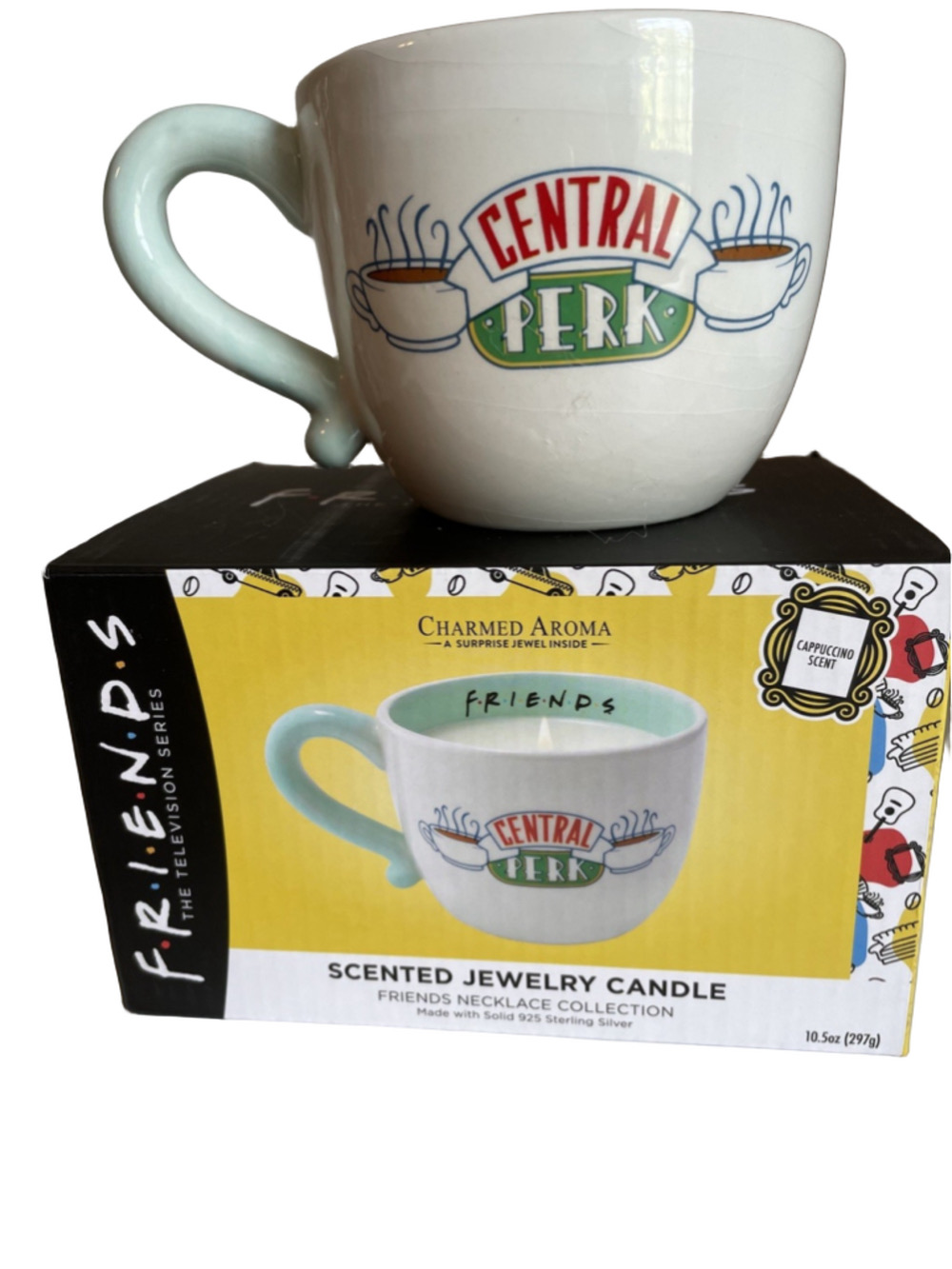 FRIENDS Charmed Aroma Central Perk Mug Candle with 925 Sterling Silver Necklace